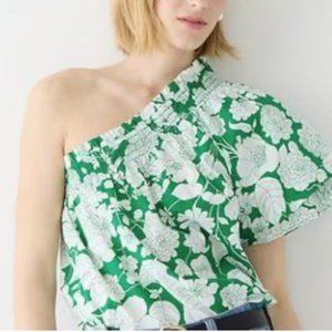 J.Crew size M  smocked floral one shoulder top